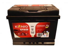 Akumulátory - Akumulátor König EFB 12V/62Ah 640A KE562A2 P+