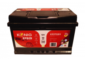Akumulátory - Akumulátor König EFB 12V/70Ah 700A 278x175x175 KE570B3 P+