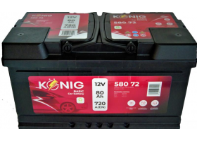 Autobatérie - Akumulátor König Basic 12V/80Ah 720A 315x175x175