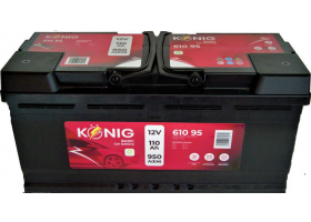 Autobatérie - Akumulátor König Basic 12V/110Ah 950A 394x175x190